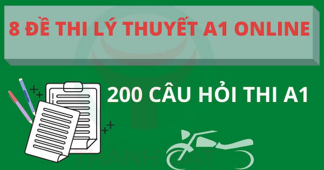 Đề thi bằng lái xe A1 lý thuyết có 25 câu phải trả lời